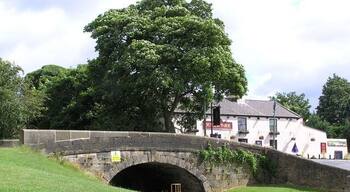 Former canal basin, Chorley Old Road, Whittle-le-Woods With bridge over disused Walton Summit branch of Lancaster Canal. Barges came here to be loaded with stone from local quarries.