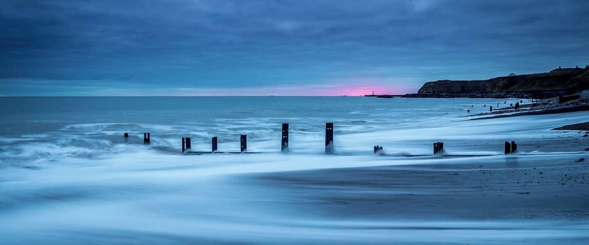 A very cold and damp morning spent on this beach at Seaham, county Durham in north east England, waiting for the sun to rise. Unfortunately what you see here was the best it got but my camera recorded the scene with this lovely blue cast as the waves receded across the beach. A calming scene indeed.
#BVSBlue