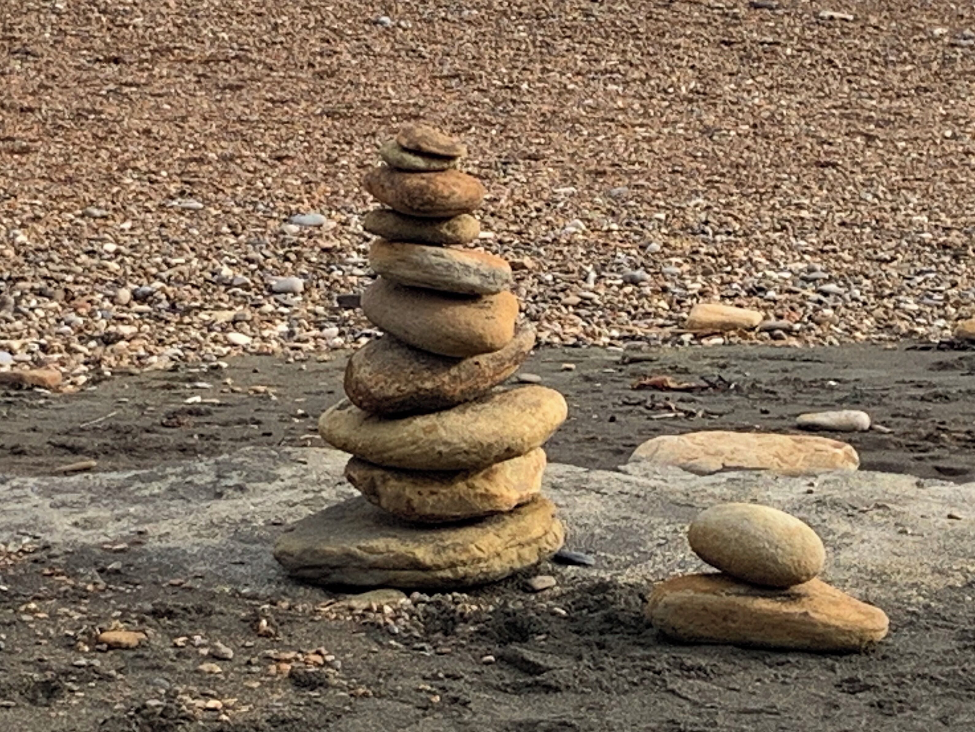Stone tower on the beach