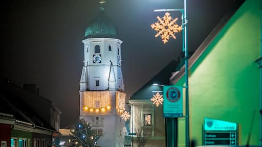 Winter evening in Fischamend, Austria