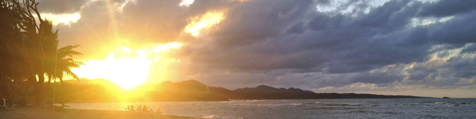 Nice spot for an evening stroll in the Dominican Republic. Great location for water sports too! #goldenhour