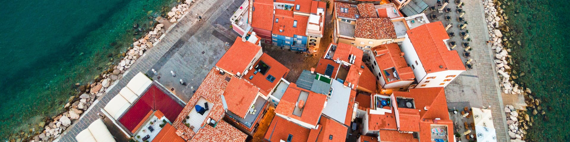 Piran Adriatic Coast Town in Slovenia. Drone View