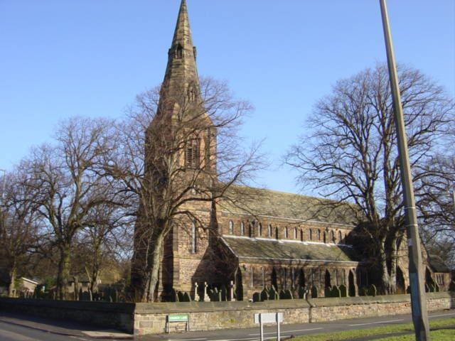 St Mary's parish church, Knowsley Village, Merseyside, seen from the southwest