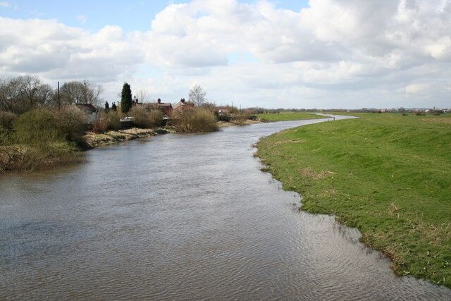 River Don. Looking west on the River Don near Stainforth