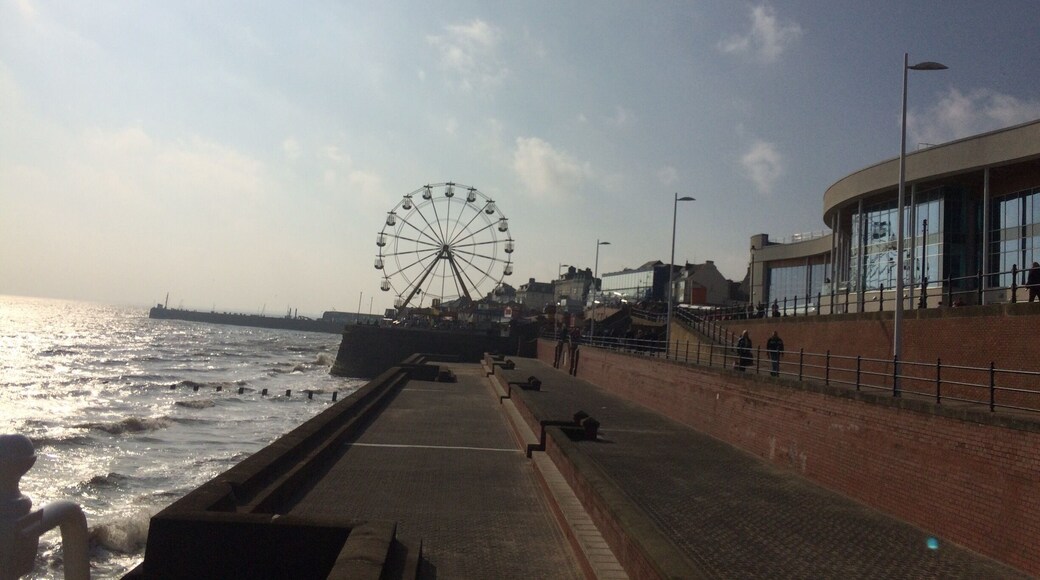Funfair and big wheel on Bridlington prom.