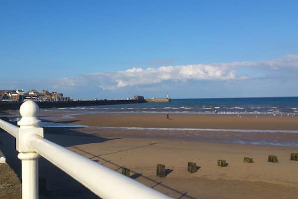 Bridlington is a great example of the wonderful British seaside. With 2 beaches - pebble beach to the north of the town, and this sandy beach to the south, separated by the harbour, there's donkey rides, speed boat rides, a funfair, fish and chips a plenty and icecreams galore.
This beach has great facilities for toilets, sowers and snacks and of course you can hire a traditional stripy deck chair and the usually essential windbreak!
#YorkshireDay