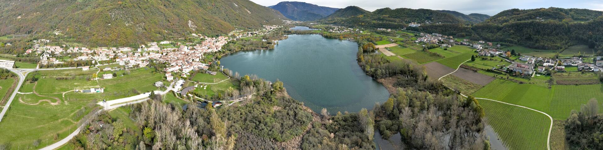 Laghi di Revine - Panoramica Aerea dall'alto Veneto,Italy
