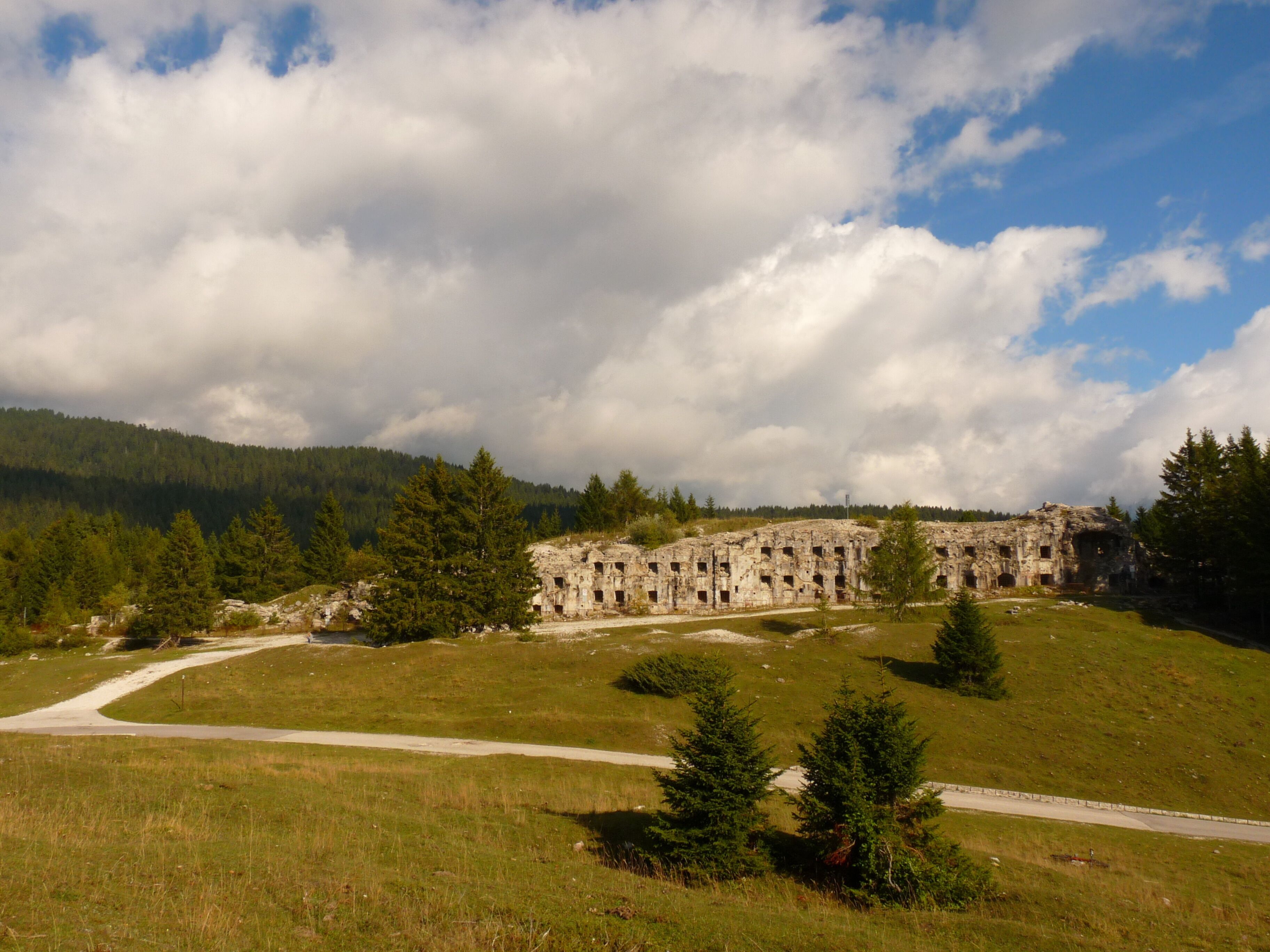 Levico Terme (Italy): view of the western side of Forte Verle (Werk Verle) near Passo Vezzena