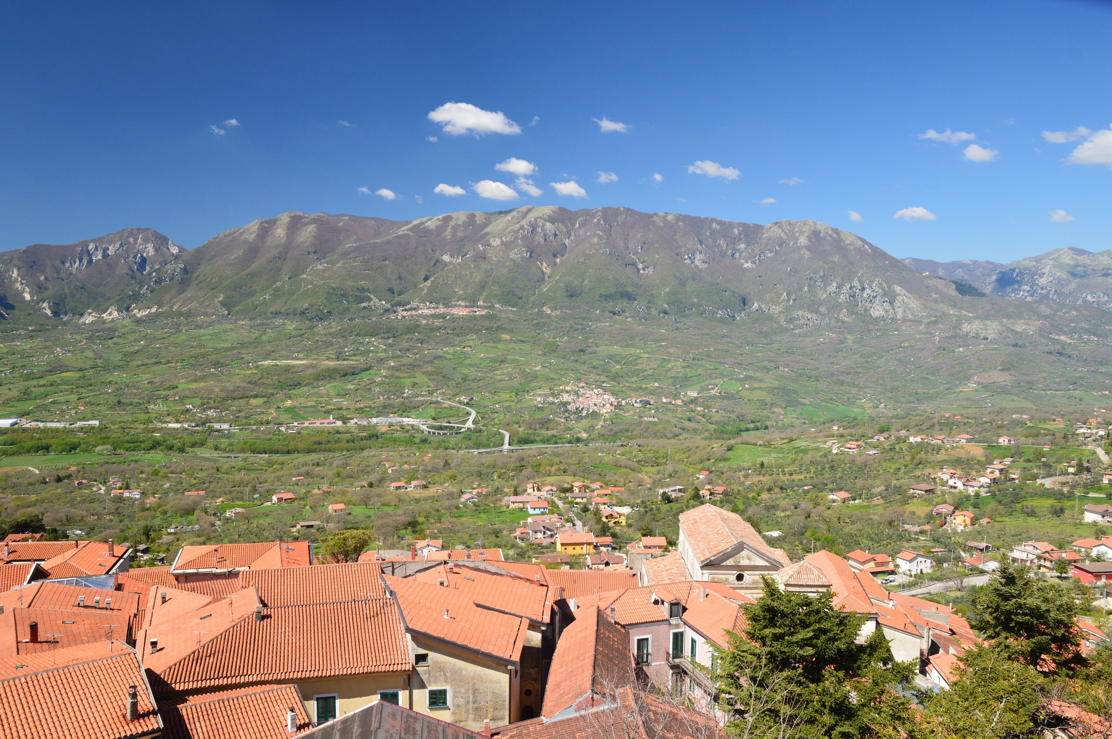 View of landscape on the Amalfi coast, between sea and mountains
