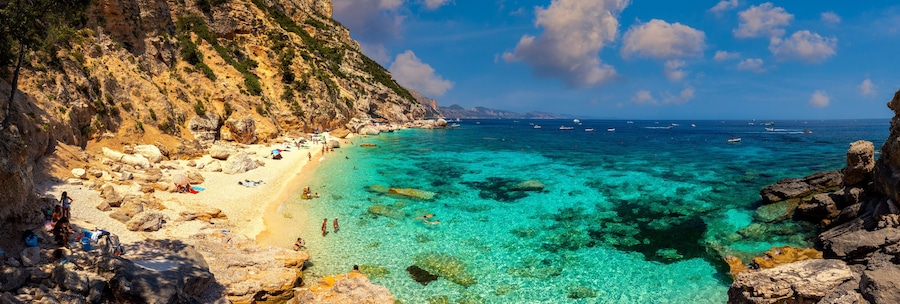 Cala Mariolu beach in Sardinia. Cala Mariolu famous beach. Italy Sardinia Nuoro province National Park of the Bay of Orosei and Gennargentu Cala Mariolu listed as World Heritage. Sardinia, Italy.