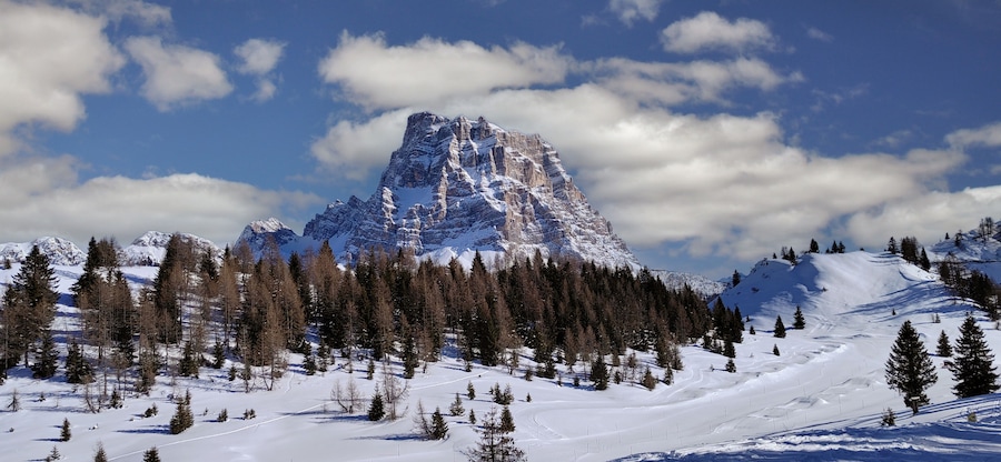 Mont Pelmo peak, view from Civetta sky area, Alleghe