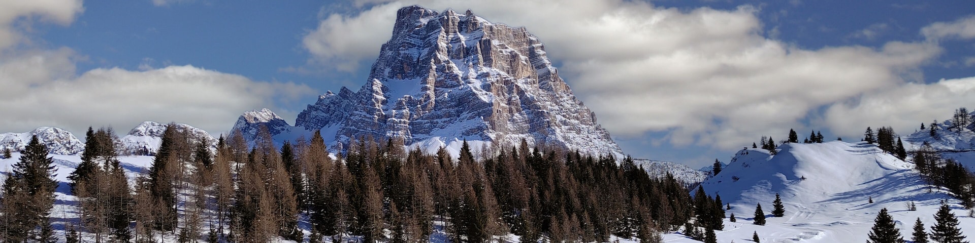 Mont Pelmo peak, view from Civetta sky area, Alleghe