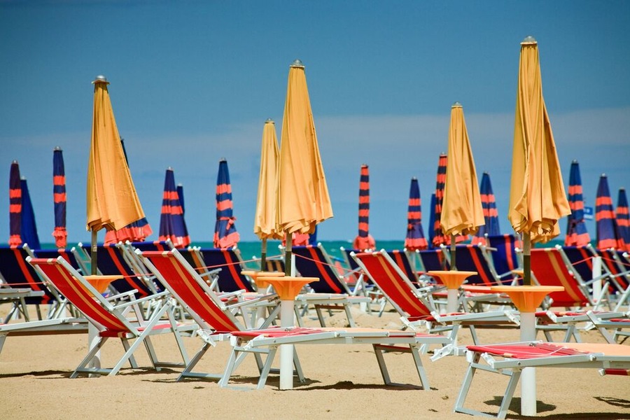 On the beach of Alba Adriatica, Italy