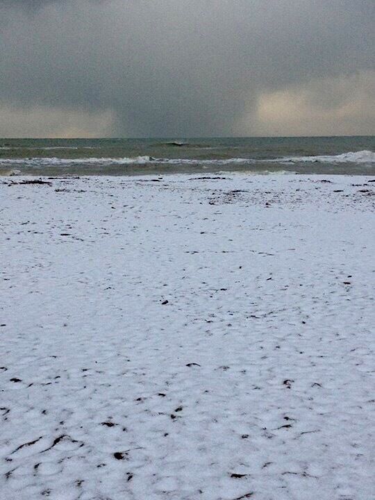 Hard to believe? Snow on the beach at my little hometown, these days is a bit cold in Italy! #snow