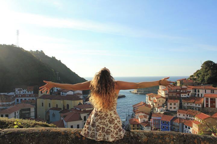 This is a shot taken from the top of Cudillero, a little fishervillage. It's touristic but you feel as free as a bird and the view is beautiful!