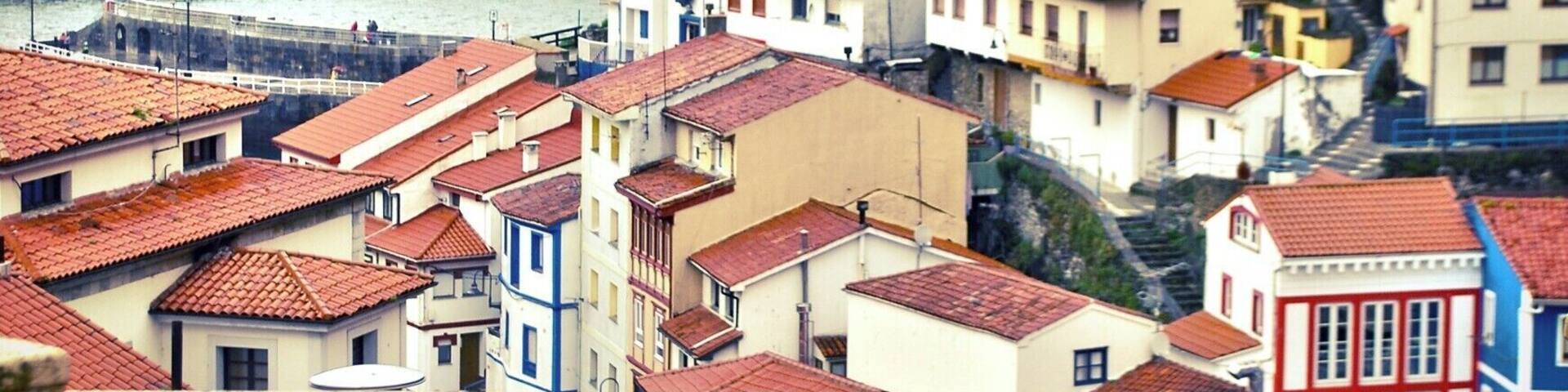 A little village in Asturias with many colourful houses down there! (And many tourists during the summer as I was told)