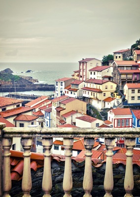 A little village in Asturias with many colourful houses down there! (And many tourists during the summer as I was told)