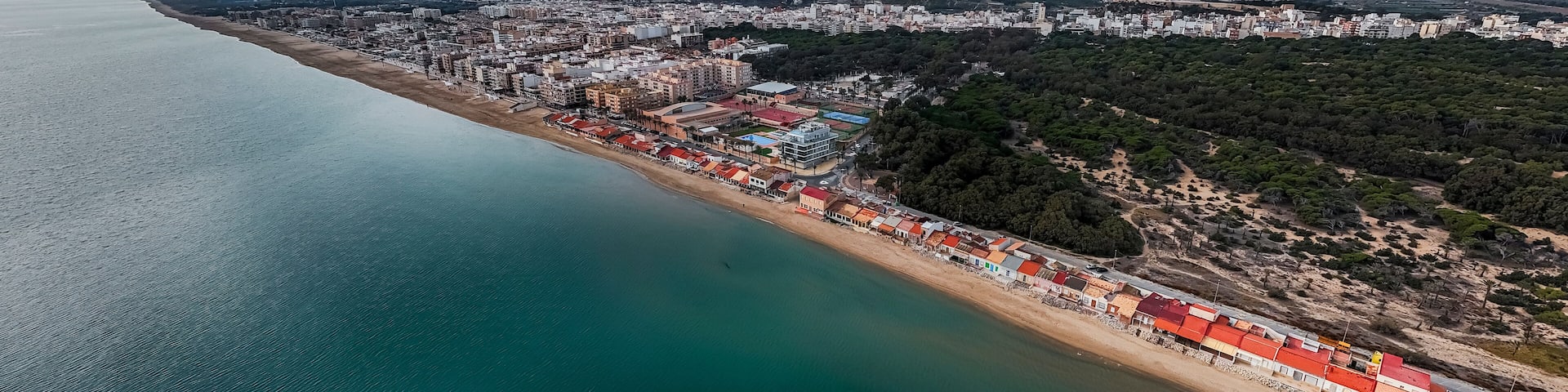 Aerial view of Guardamar del Segura, Alicante, Spain