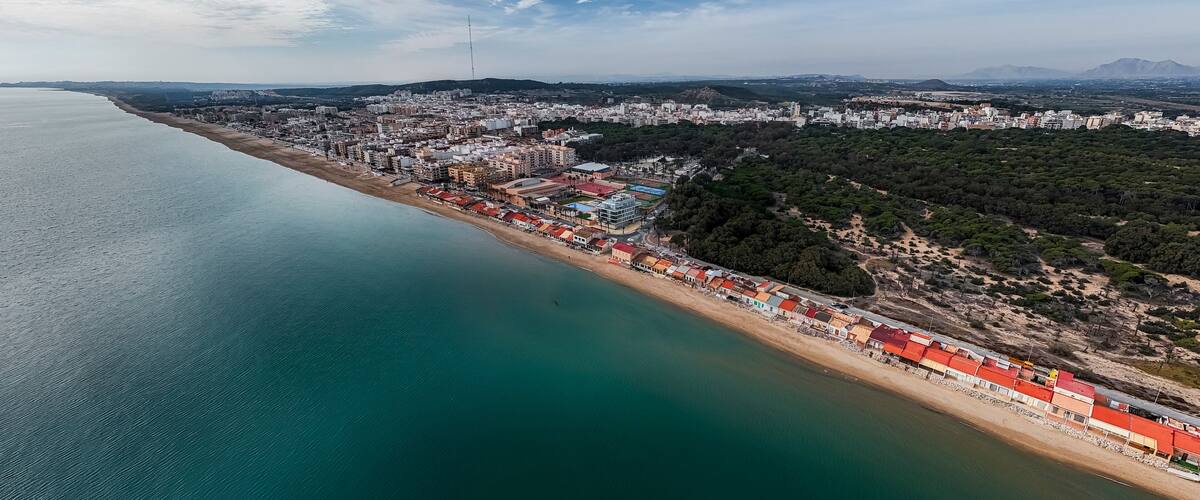 Aerial view of Guardamar del Segura, Alicante, Spain