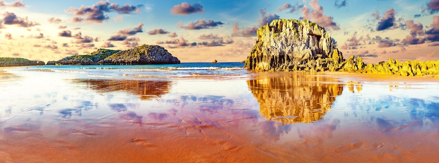 Noja Beach in Cantabria,Spain.
