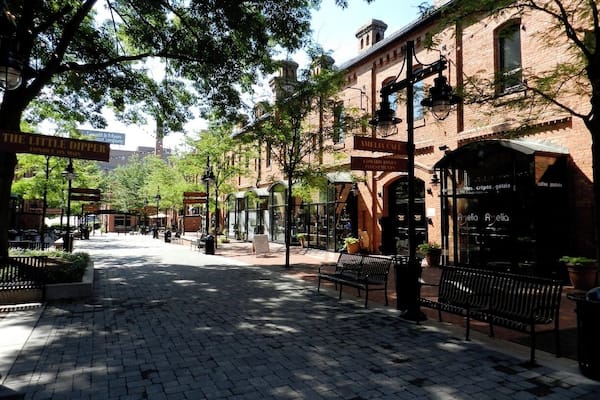 Brightleaf is part of downtown Durham, NC's renaissance. Old tobacco warehouses have found new life as shops and restaurants.
