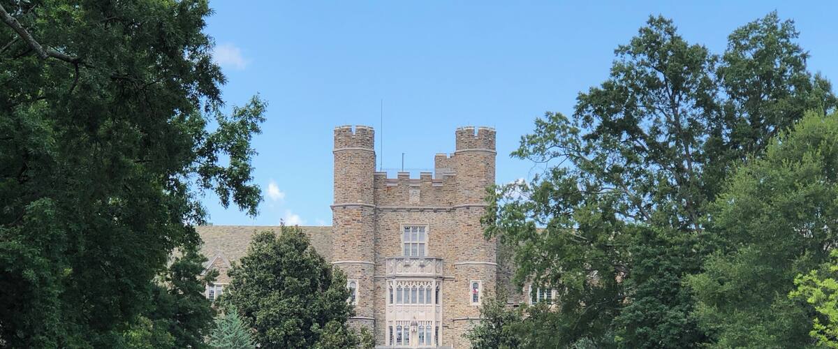A lovely scene looking toward the medical school at Duke University in Durham, North Carolina, USA.