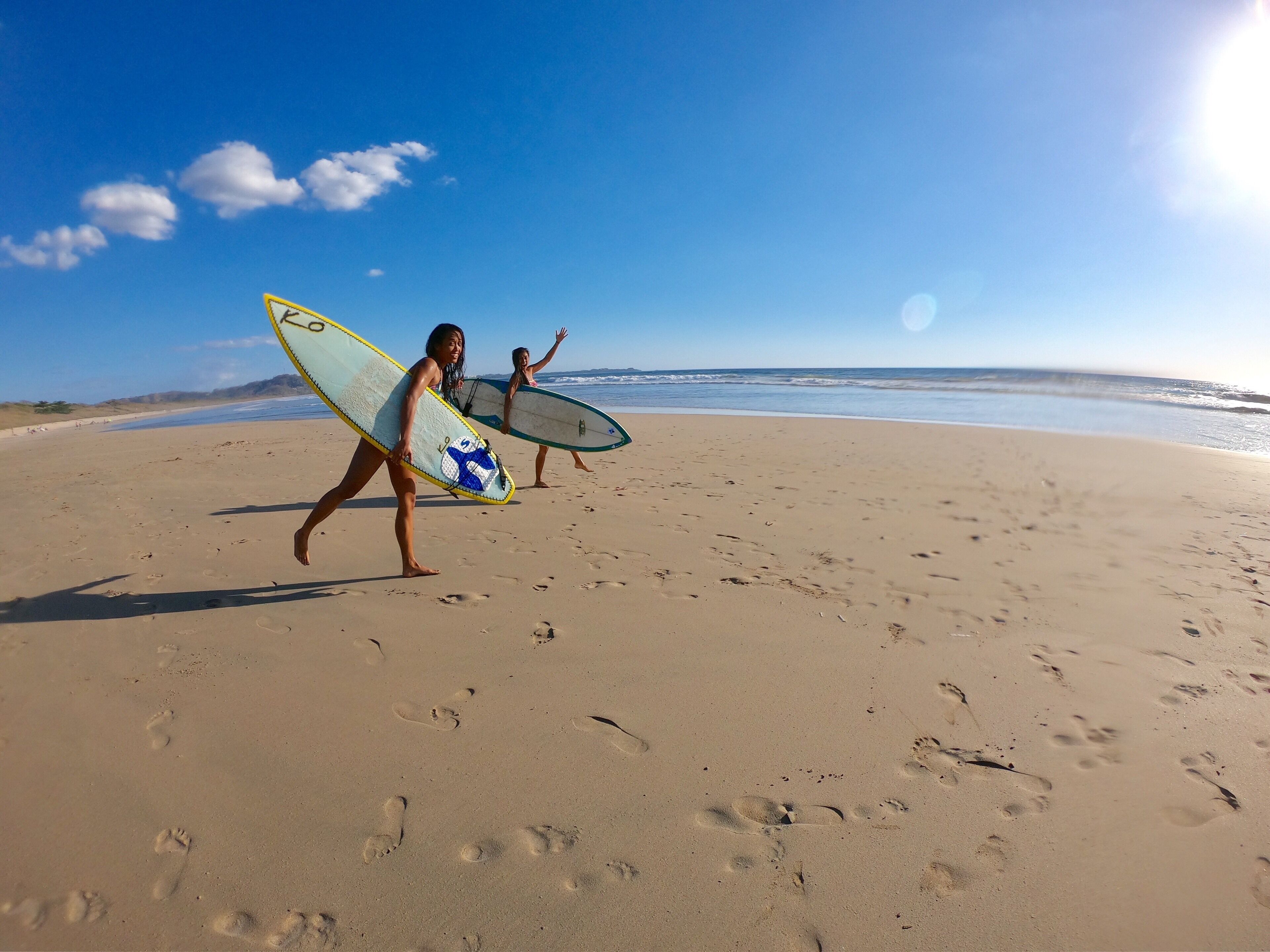 All beach, constant waves.  Nothing but nature all around. Great place to surf when Tamarindo is just too packed.