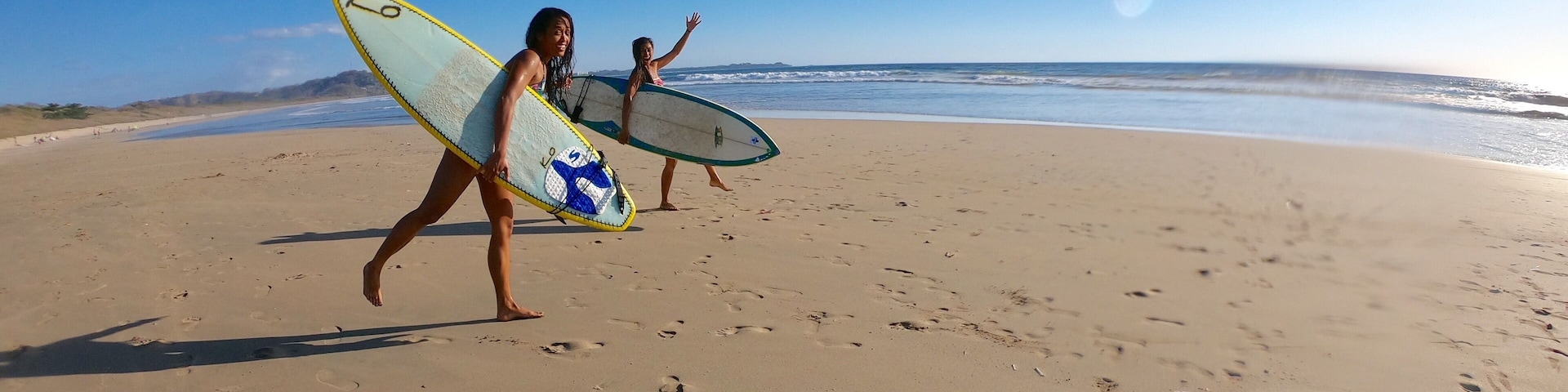 All beach, constant waves.  Nothing but nature all around. Great place to surf when Tamarindo is just too packed.
