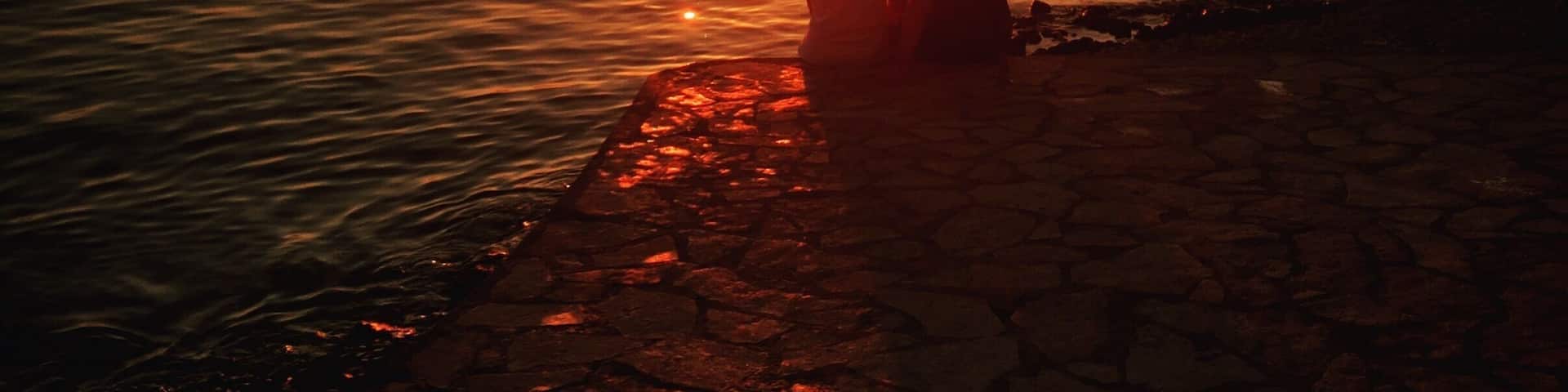 Sunset over Camping Lanterna in Croatia. A lively campsite offering just about everything a holiday maker would need. Some great beach areas too.