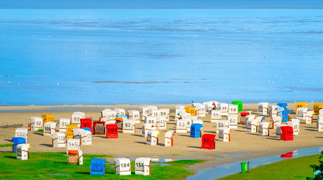 Strandurlaub an der Nordee - Strandkörbe am Wattenmeer - Luftbild