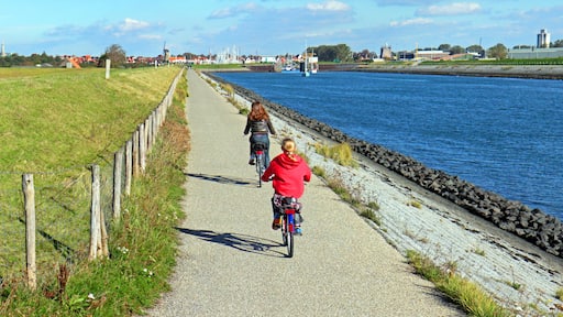 Cyclists near Zierikzee, Zeeland, etherlands