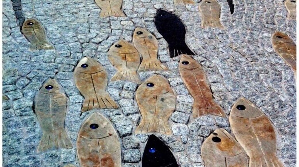 This is mosaic stone art on pedestrian street in Porto Rotondo