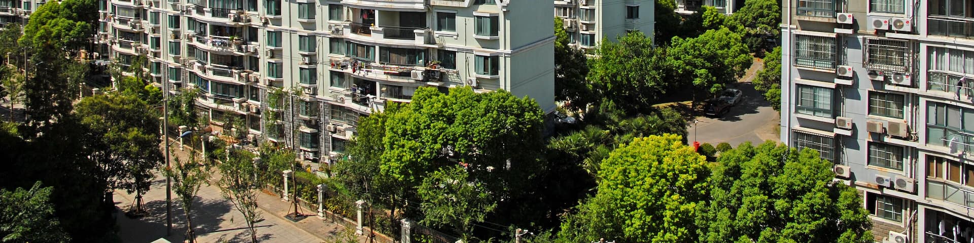 Modern Shanghai, new model quarter in Putuo district.; Shutterstock ID 213661285