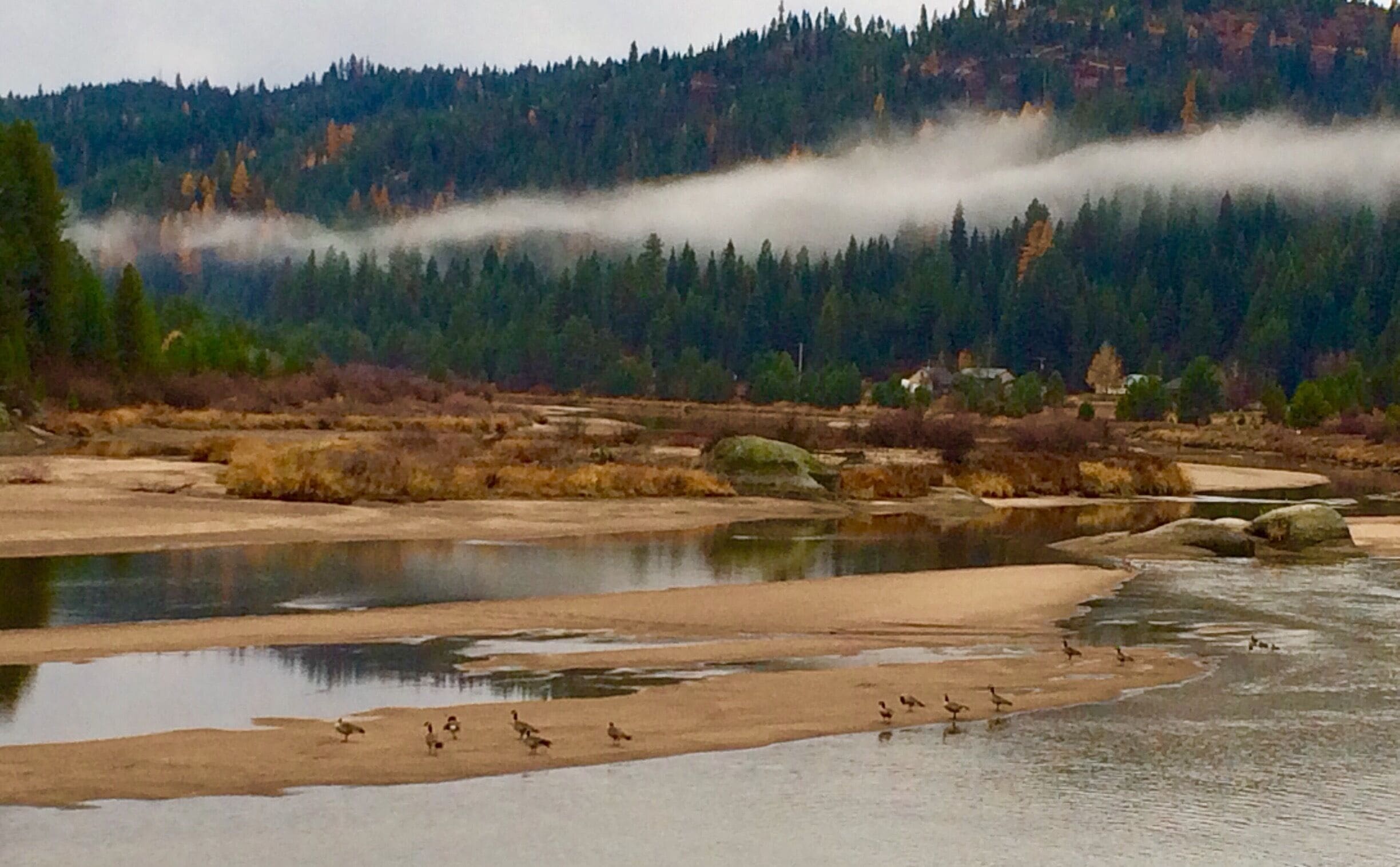 Beautiful colors of the Payette River.  In summer,  this is one of the locations where rafters  and kayaks pull out of the river. 

#EndlessSummer