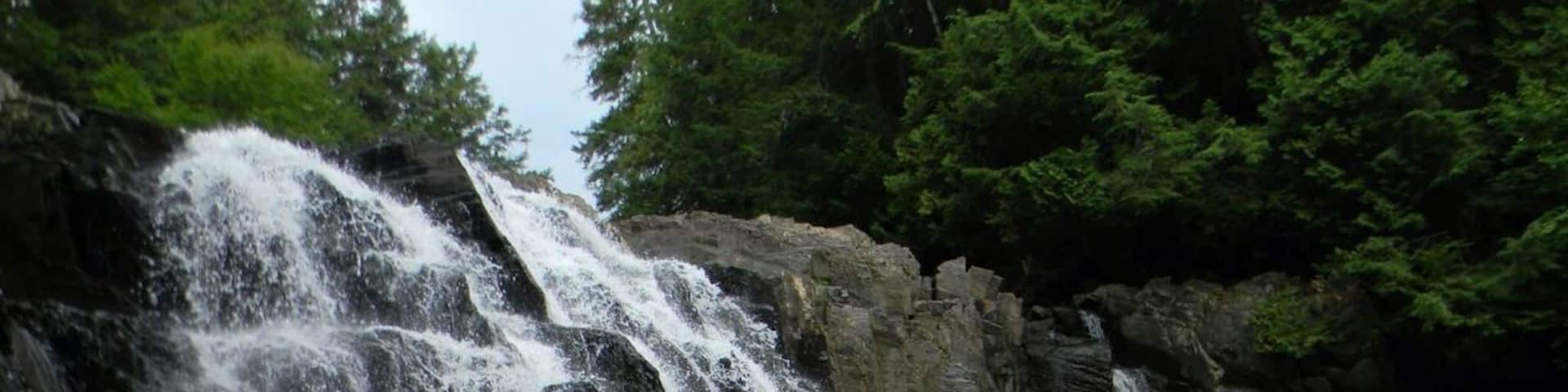 Houston Brook Falls is a quick hike in from the road. Nice clean clear water. Wyman lake is 100 feet downstream. A great place to swim. #waterlust
