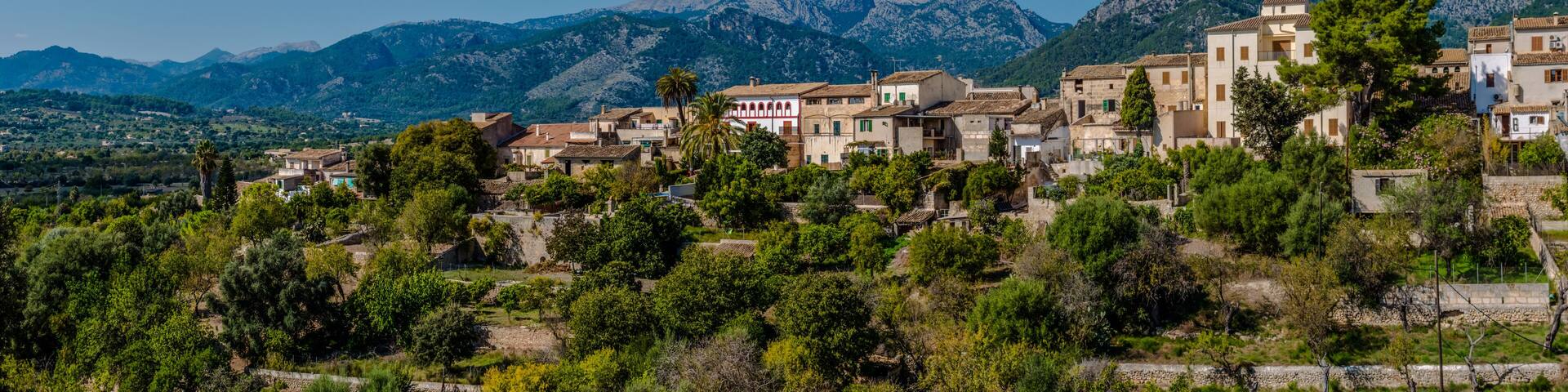 panorama of Campanet, village in majorca, balearics,spain