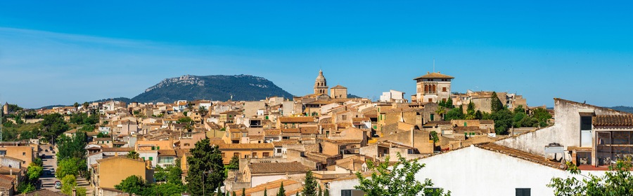Spain Majorca, panorama view of old village Montuiri