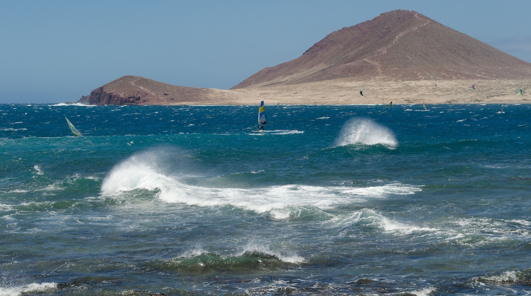 Surfers at the beach El Medano, Tenerife-Spain