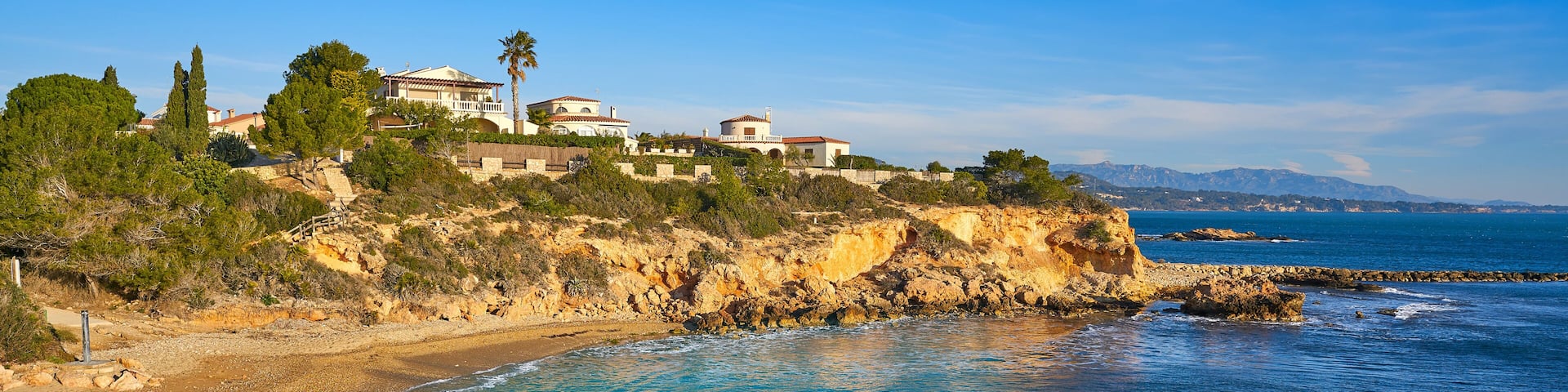 Cala La buena beach in El Perello beach of Tarragona at Costa dorada Catalonia