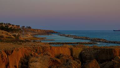 Dramatic sunset near village Chlorakas in Cyprus