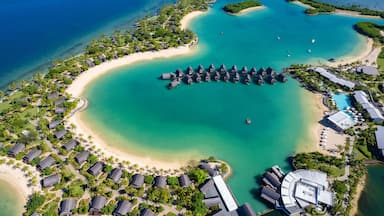 Aerial view of Luxury resort in Fiji