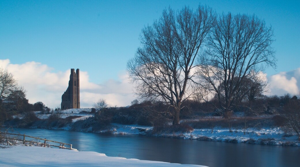 The Yellow Steeple in Trim, Co. Meath during the big snow brought from the Beast from the East 2018