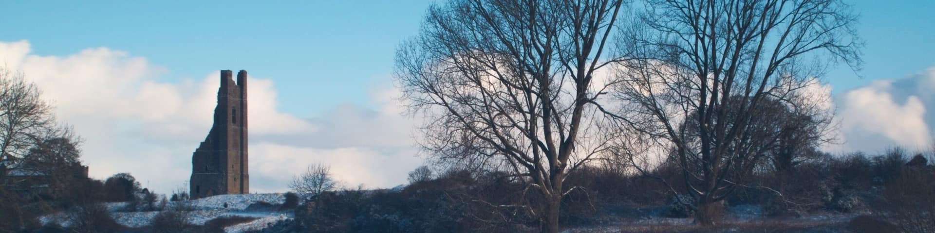 The Yellow Steeple in Trim, Co. Meath during the big snow brought from the Beast from the East 2018