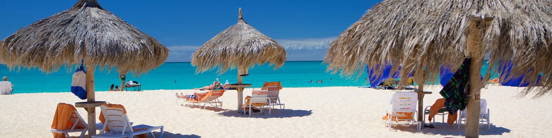 Eagle Beach which includes a sandy beach