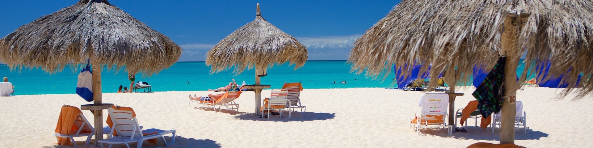 Eagle Beach showing a sandy beach