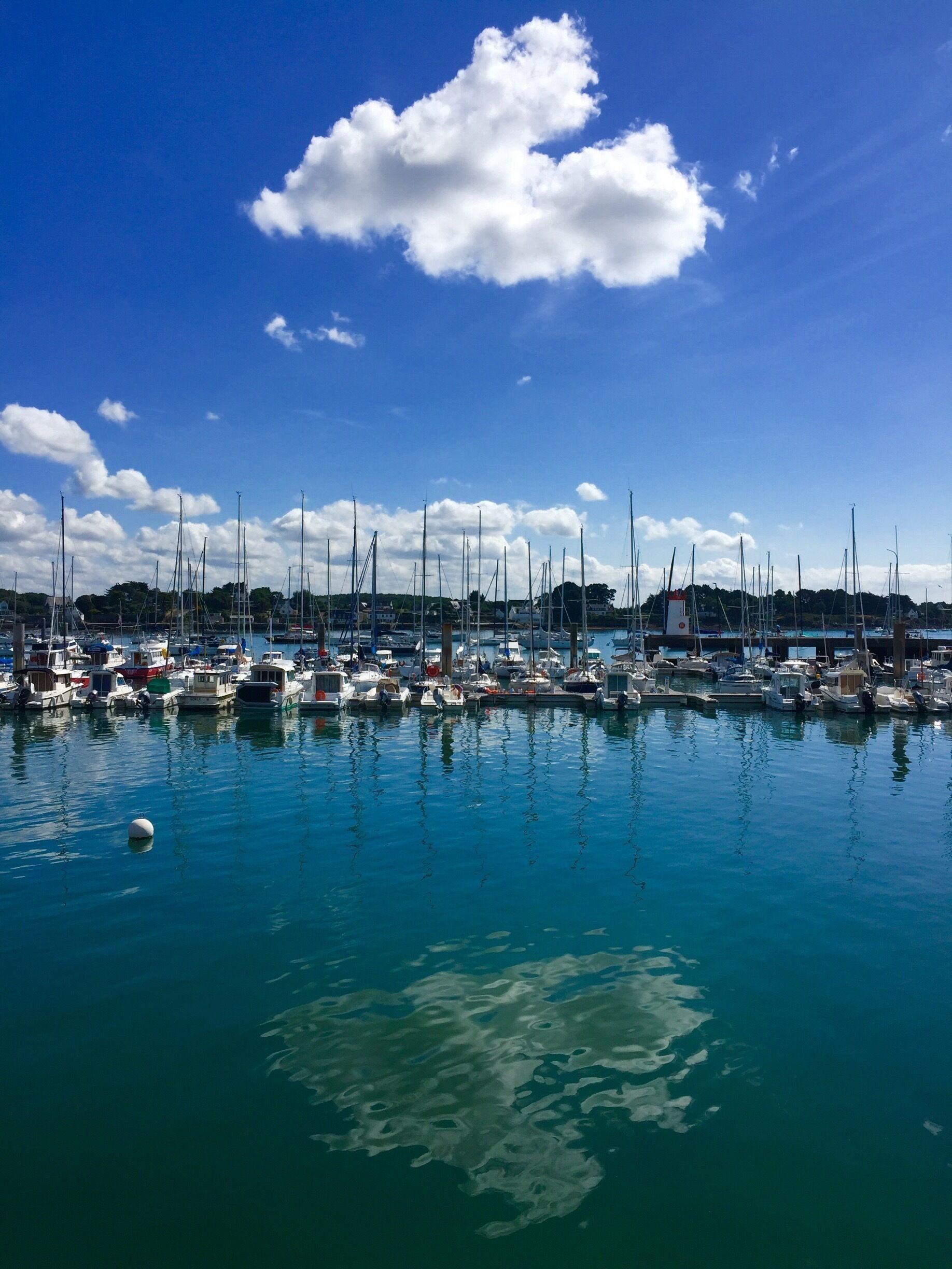Smart quayside with innumerable yachts. Catch a boat to La Belle Isle here. 