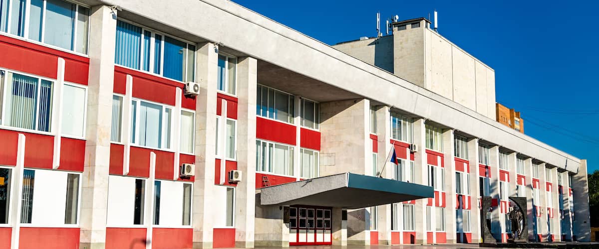 Palace of Culture in the central square of Tolyatti, Russia