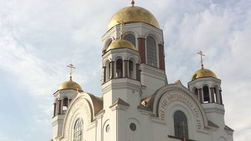 The main church in Ekaterinburg, a surprisingly interesting city on the border between Asia and Europe and near the mighty Ural Mountains.