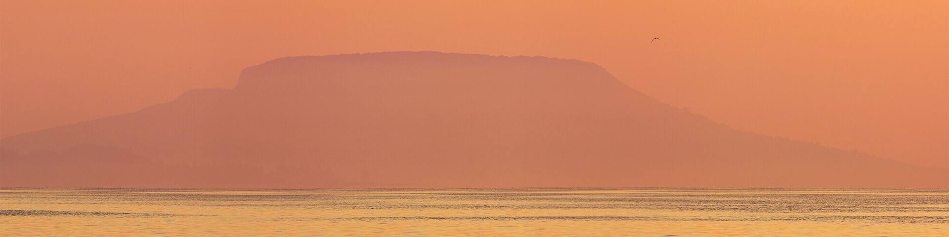 #golden
The Badacsony is a mountain top on the north shore of Lake Balaton. The settlement lying next to the mountain and region also shares the name Badacsony. The entire area is recognized for its wine, with vineyards dating back to Roman times. This basalt mountain is a unique geological relic.