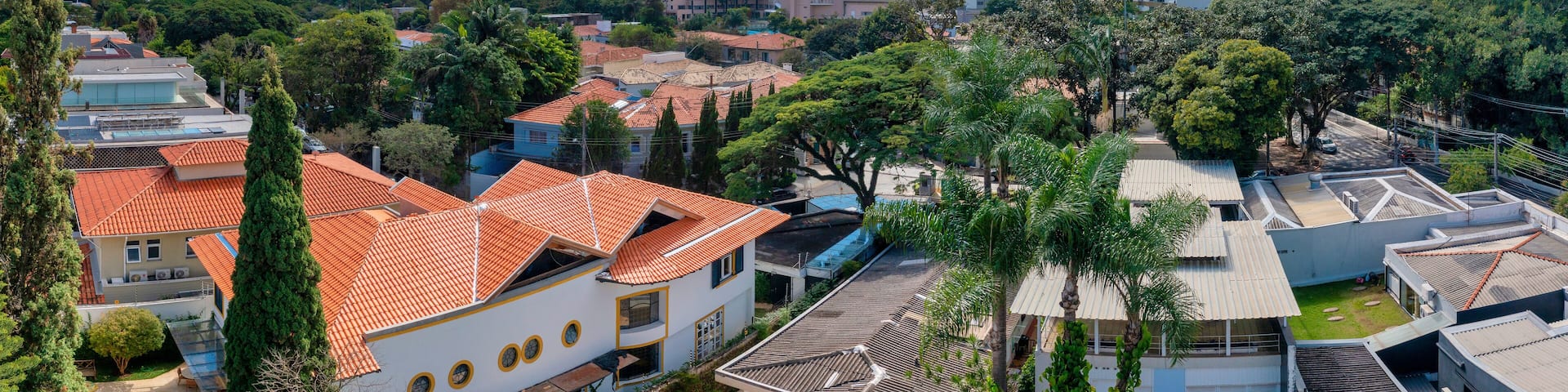 Fotos aereas de uma area nobre na cidade de São Paulo, Brasil